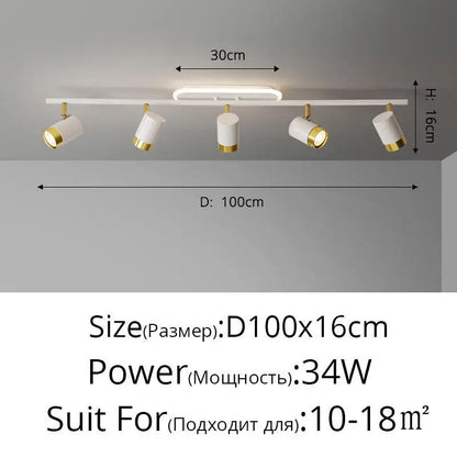 Plafonnier Projecteur LED Élise Noir & Blanc Moderne