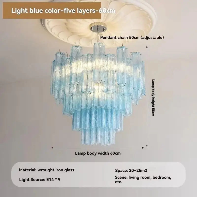 Pendentif Camille en verre de Murano rond, en cristal, luminaire vintage pour plafond