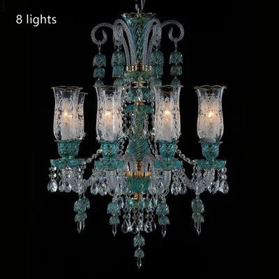 Long lustre en verre transparent pour salon et bureau