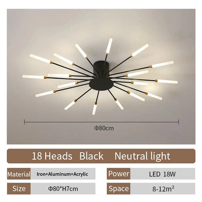 Celeste Nordic Fireworks LED Ceiling Chandelier for Modern Interiors