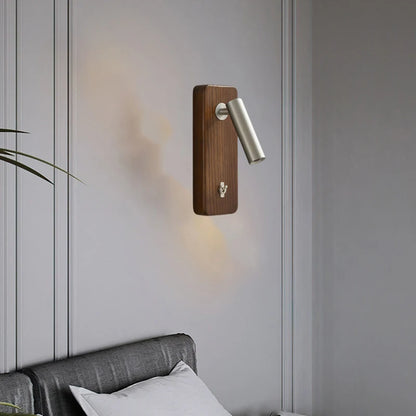 Applique murale Camille laiton et bois E27 avec interrupteur, lumière d'accent moderne