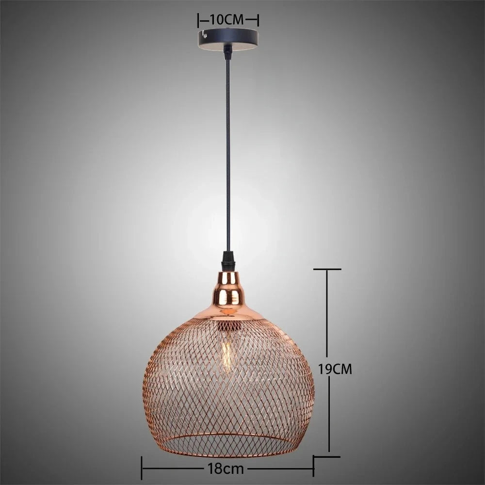 Élise Nordic Bird Cage Pendant Light E27 Rose Gold Retro Chandelier