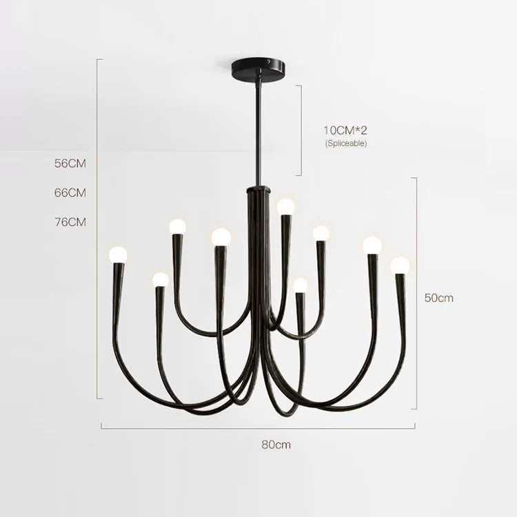 Lustre américain en fer forgé pour salon et restaurant