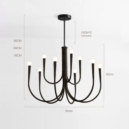 Lustre américain en fer forgé pour salon et restaurant