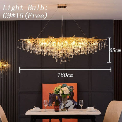 Lustre de luxe en cristal Noémie Waterdrop