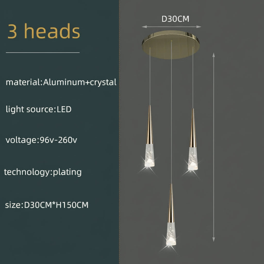Lustre suspension Vivienne Crystal Staircase pour intérieurs de luxe