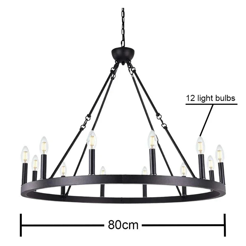 Suspension circulaire en fer forgé Anouk pour salle à manger et salon