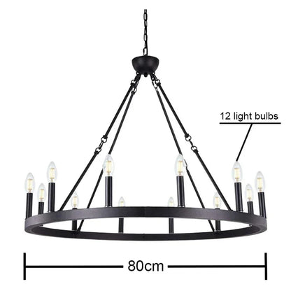Suspension circulaire en fer forgé Anouk pour salle à manger et salon