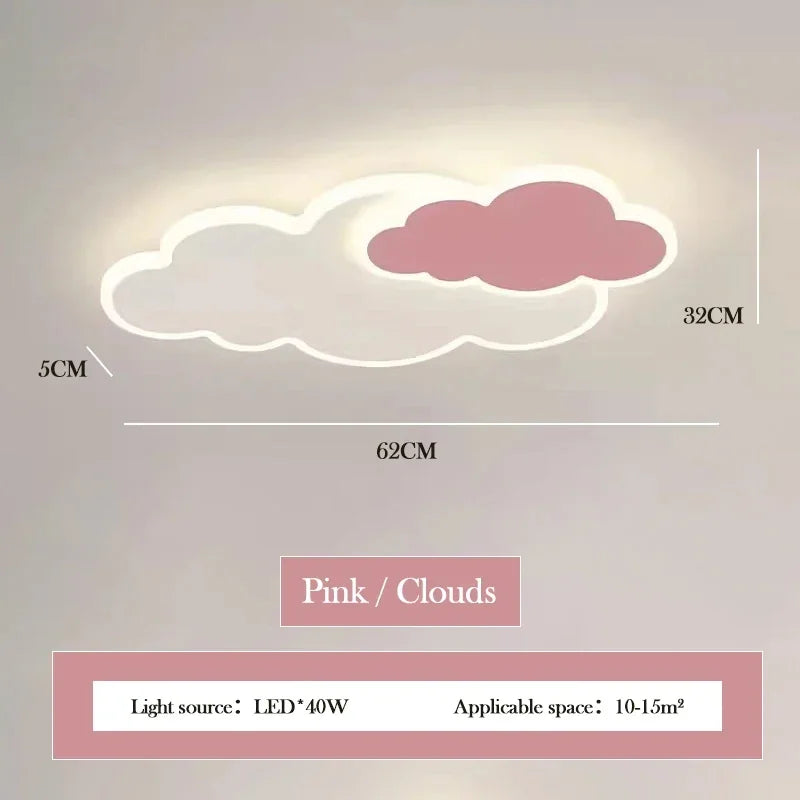 Plafonnier LED Élodie Creative Cloud pour chambre d'enfant, intensité variable