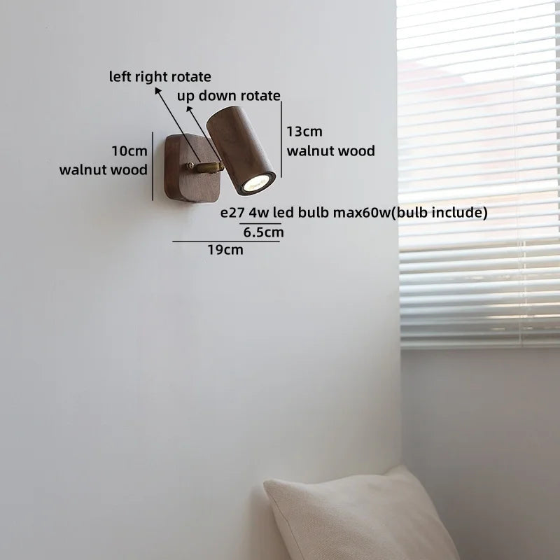 Lampe murale LED Camille Or Cuivre Noyer Style Japonais