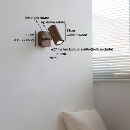 Lampe murale LED Camille Or Cuivre Noyer Style Japonais
