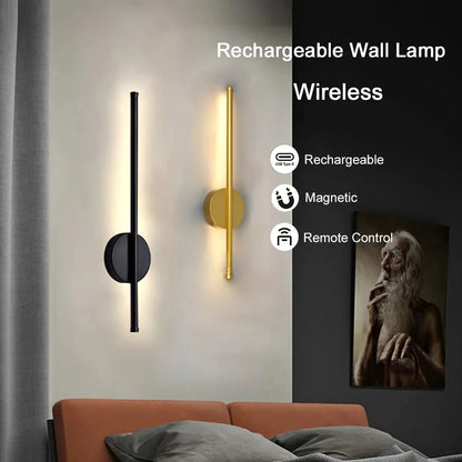 Élise – Applique Murale LED Rechargeable Or Moderne et Noir