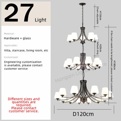 Isabelle Nordic Glass Stair Pendant Chandelier