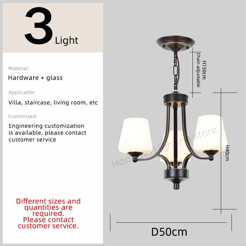 Isabelle Nordic Glass Stair Pendant Chandelier