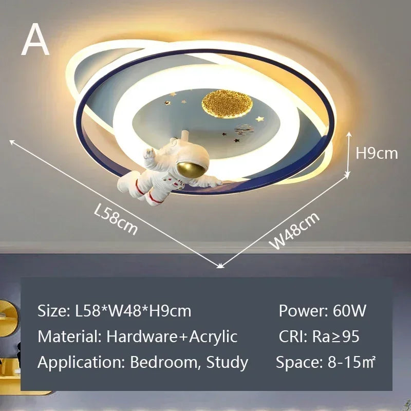 Plafonnier LED Amélie Fusée Astronaute Dimmable pour Chambre d'Enfant