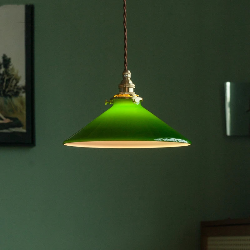 Amélie Vintage Green Glass Pendant Light