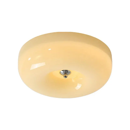 Plafonnier encastré Camille en verre beige pour couloir et chambre