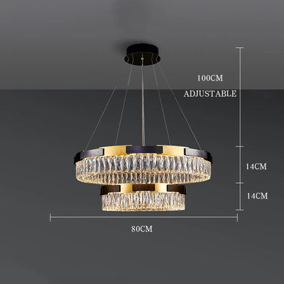 Lustre LED moderne en cristal Camille, lampe suspendue de luxe pour salon, salle à manger et chambre à coucher