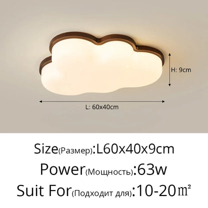 Amélie Wooden Cloud LED Ceiling Light Cream Style Kids Room