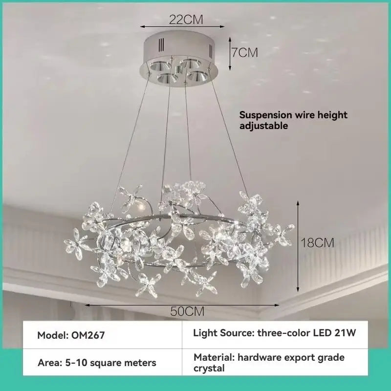 Camille Suspension Guirlande en Cristal Français Lampe de Chambre de Princesse