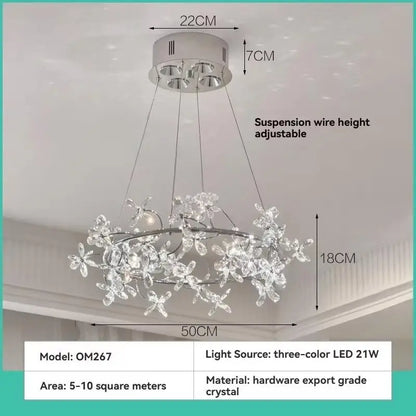Camille Suspension Guirlande en Cristal Français Lampe de Chambre de Princesse