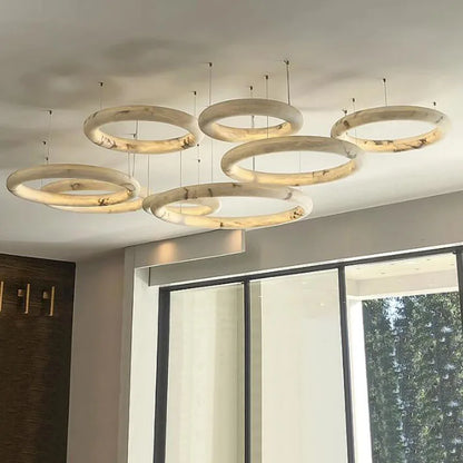 Juliette Marble Stone Ring Pendant Light