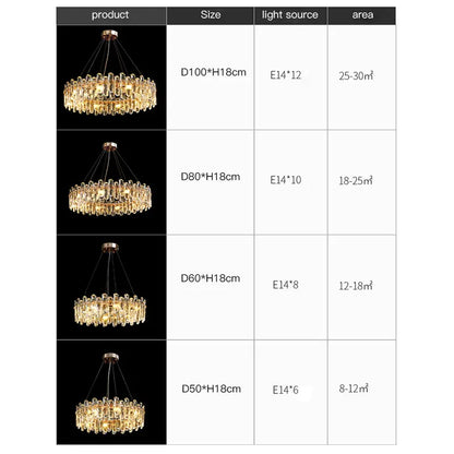 Genevieve Modern Crystal Glass Chandelier