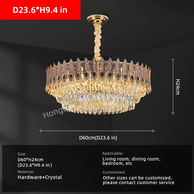 Plafonnier Suspendu Élodie Crystal Ring LED