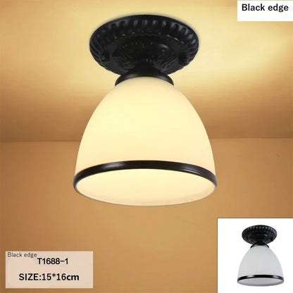 Plafonnier en verre rétro Camille ivoire E27 Lampe de couloir