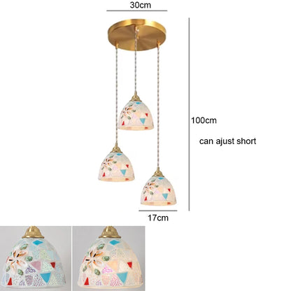 Isabelle Shell Suspension Verre Art Déco Lampe de Chevet