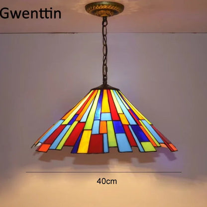 Colette Tiffany Suspension en Verre Coloré Méditerranéen