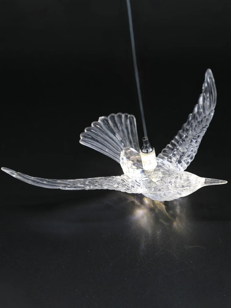 Lustre suspension d'escalier LED Delphine Swallow Bird