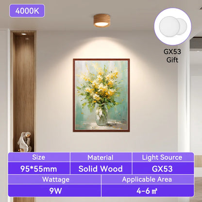 Amélie GX53 Wooden LED Ceiling Downlight Indoor Lamp