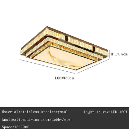 Plafonnier à LED encastrable Celestia Gold Crystal