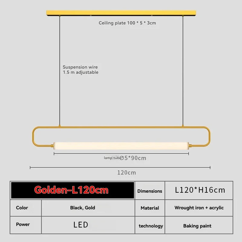 Aurélie Nordic Linear Tube Pendant Light