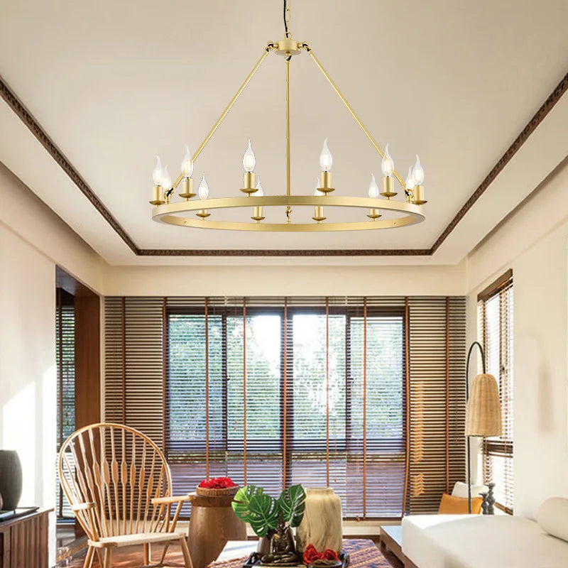 Wagon Wheel Chandelier Pendant Light for Cafés and Restaurants