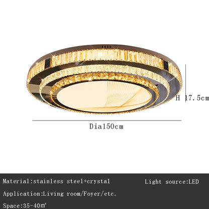 Plafonnier à LED encastrable Celestia Gold Crystal