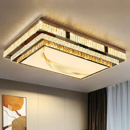 Plafonnier à LED encastrable Celestia Gold Crystal