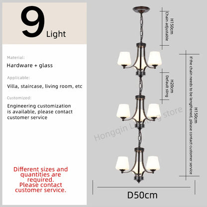 Isabelle Nordic Glass Stair Pendant Chandelier
