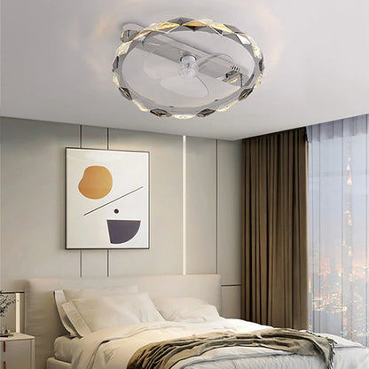 Élodie 2025 Plafonnier Moderne Anneau Cristal LED Dimmable Lustre Décoration Luminaire Argent