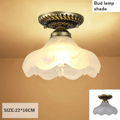 Plafonnier en verre rétro Camille ivoire E27 Lampe de couloir
