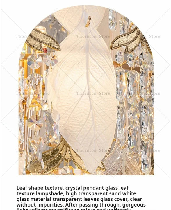 Leaf Style Crystal Chandelier for Duplex Villa and Staircase
