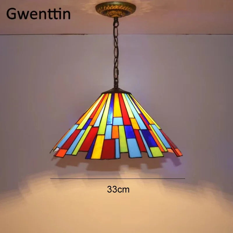 Colette Tiffany Suspension en Verre Coloré Méditerranéen