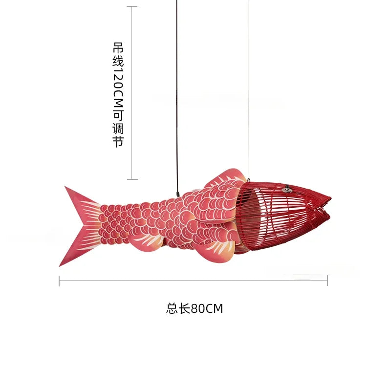 Suspension Poisson Bambou Artisanale Koi