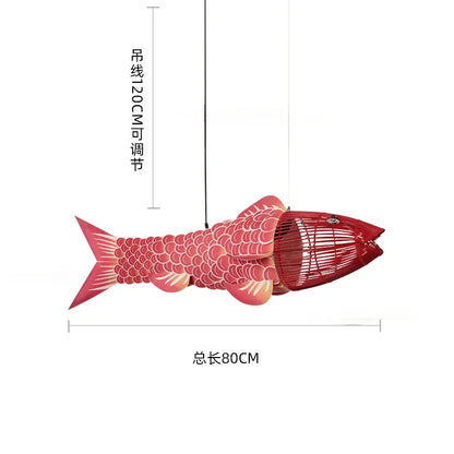 Suspension Poisson Bambou Artisanale Koi