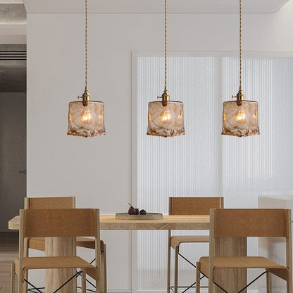 Elena Modern Geometric Glass Pendant