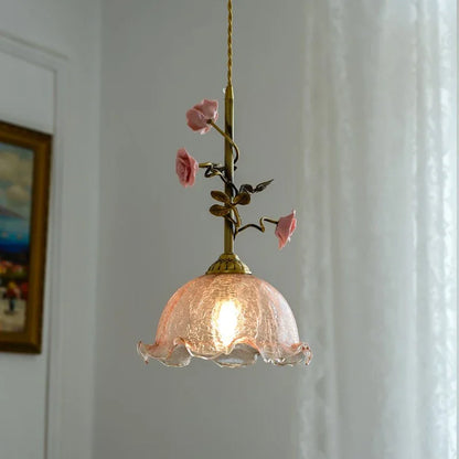 Élise Suspension Plafonnier Vintage Rose Français Cuivre