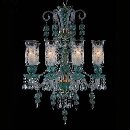 Long lustre en verre transparent pour salon et bureau