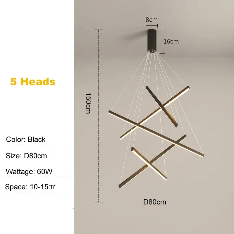 Élise Modern LED Stair Long Ceiling Chandelier