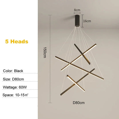 Élise Modern LED Stair Long Ceiling Chandelier